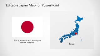 Map of Japan with Tokio and Japan Flag