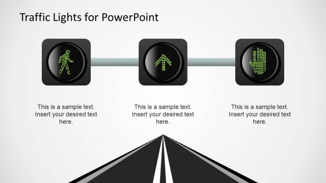 3 Traffic Lights Horizontal Layout Slide Design