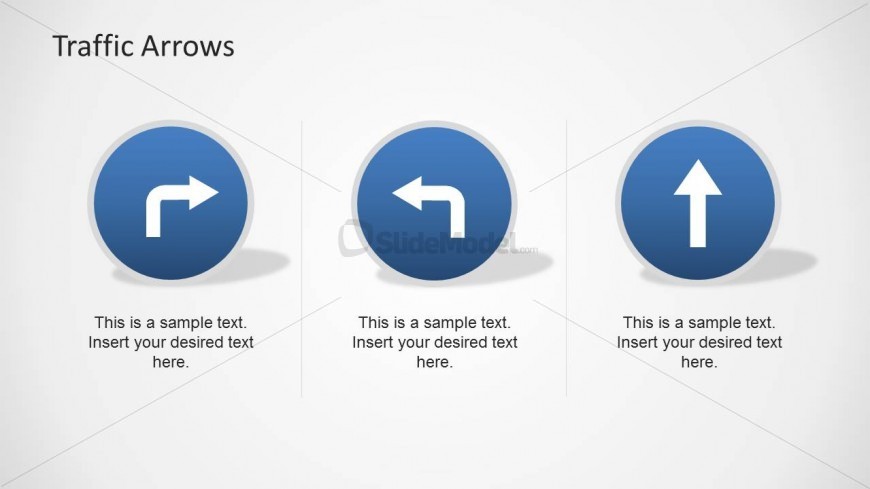 Blue Circular Traffic Signs Clipart for PowerPoint