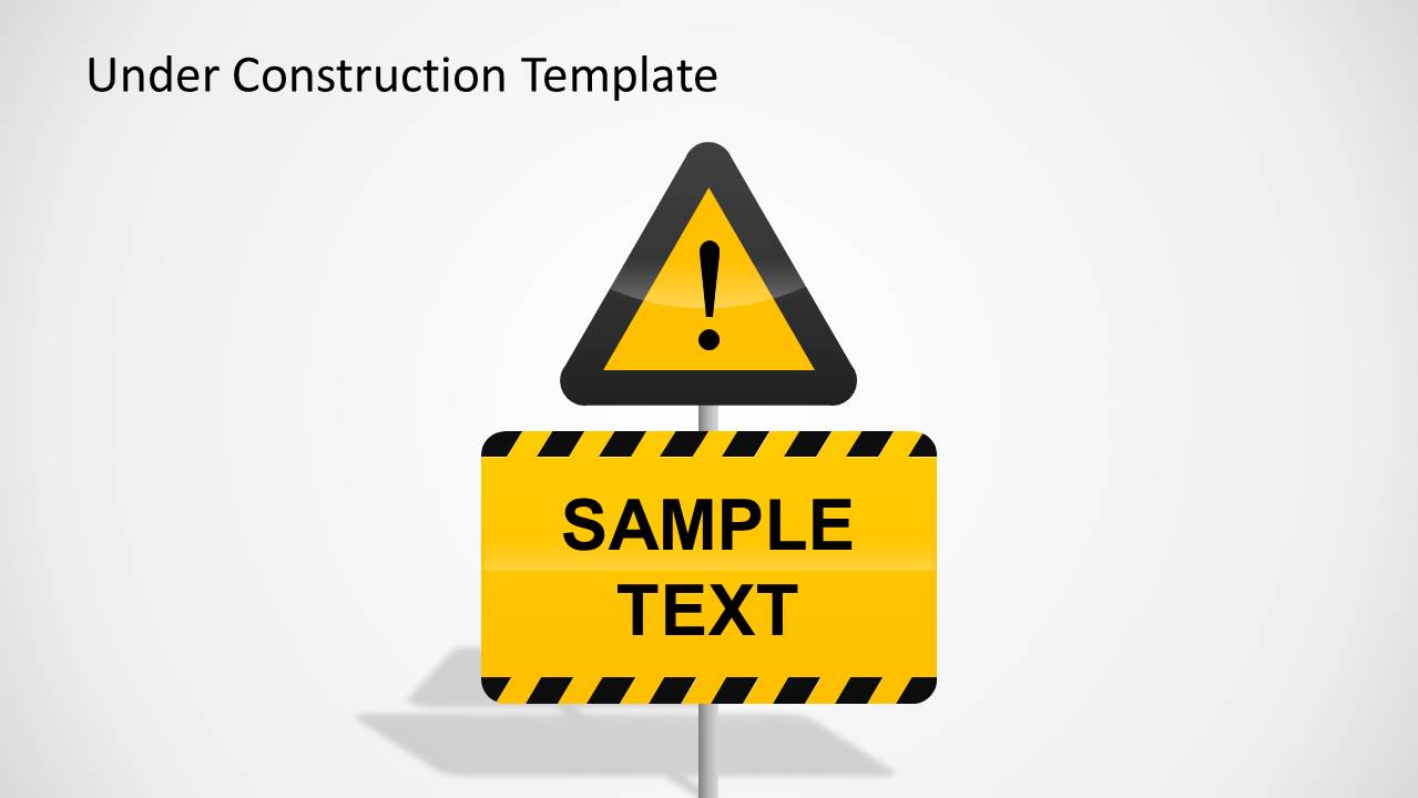 Under Construction Yellow Warning Signs Slidemodel