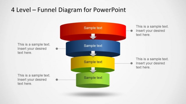 4 Level Funnel Diagram Template for PowerPoint
