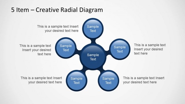 Creative Radial Diagram for PowerPoint with 5 Items
