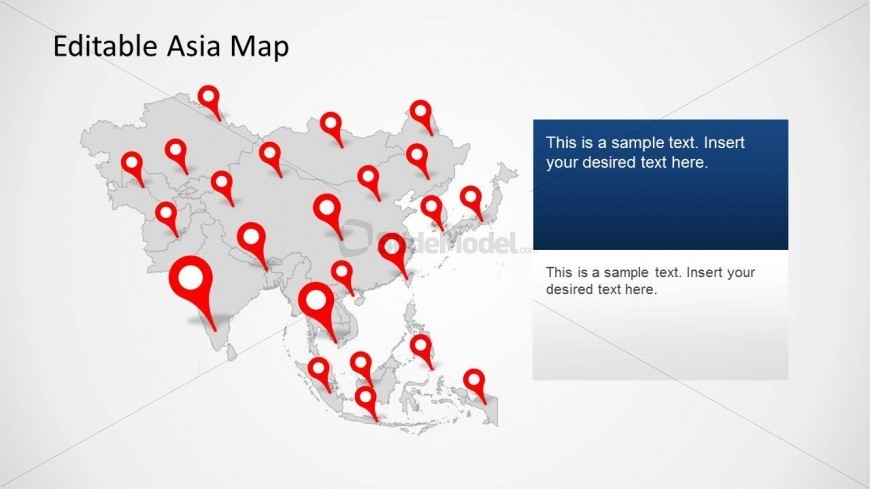 PowerPoint Template of Political Outline Asia Map