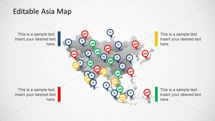 Editable Asia Map for PowerPoint