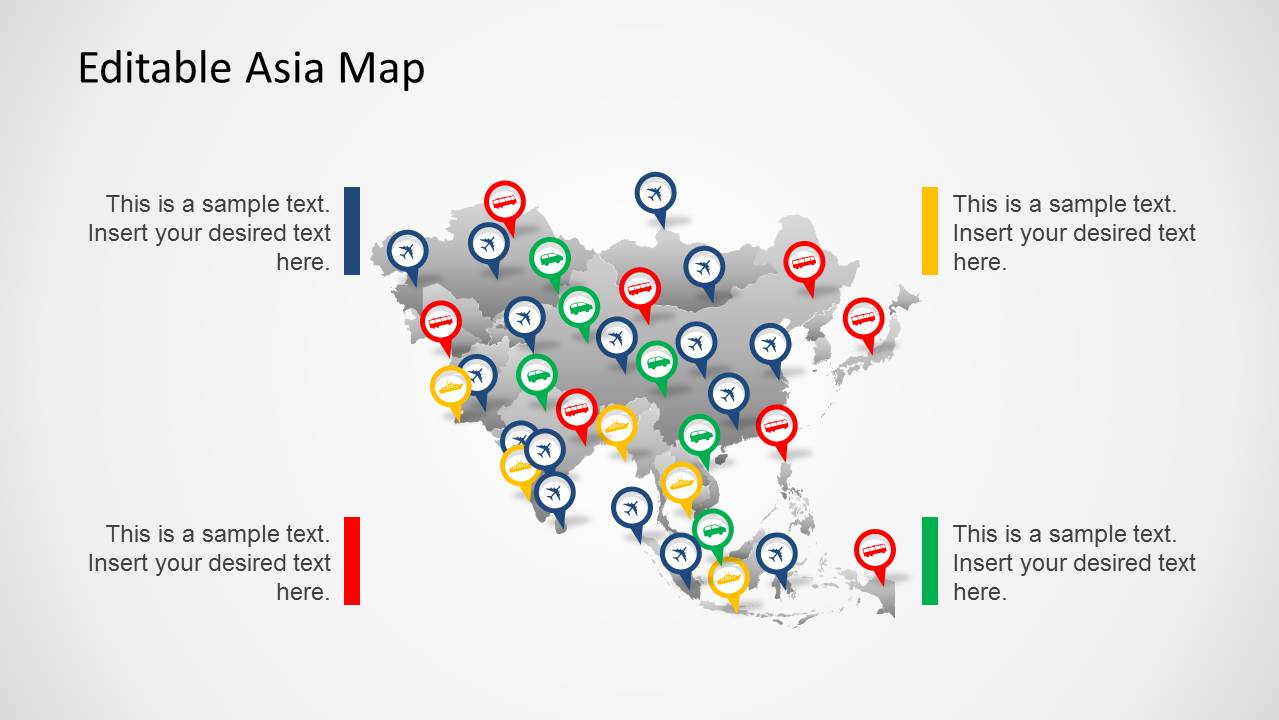 Editable Asia Map for PowerPoint