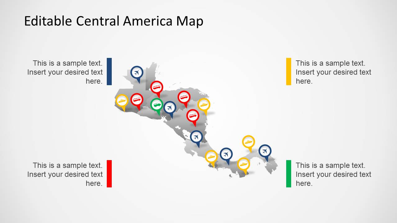 Central America Map Template for PowerPoint - SlideModel