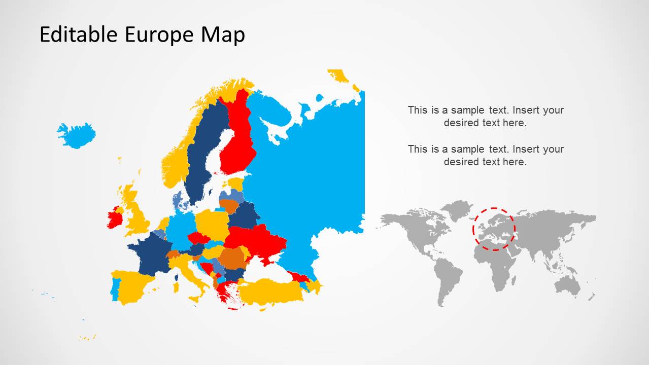 Europe Map Template for PowerPoint SlideModel