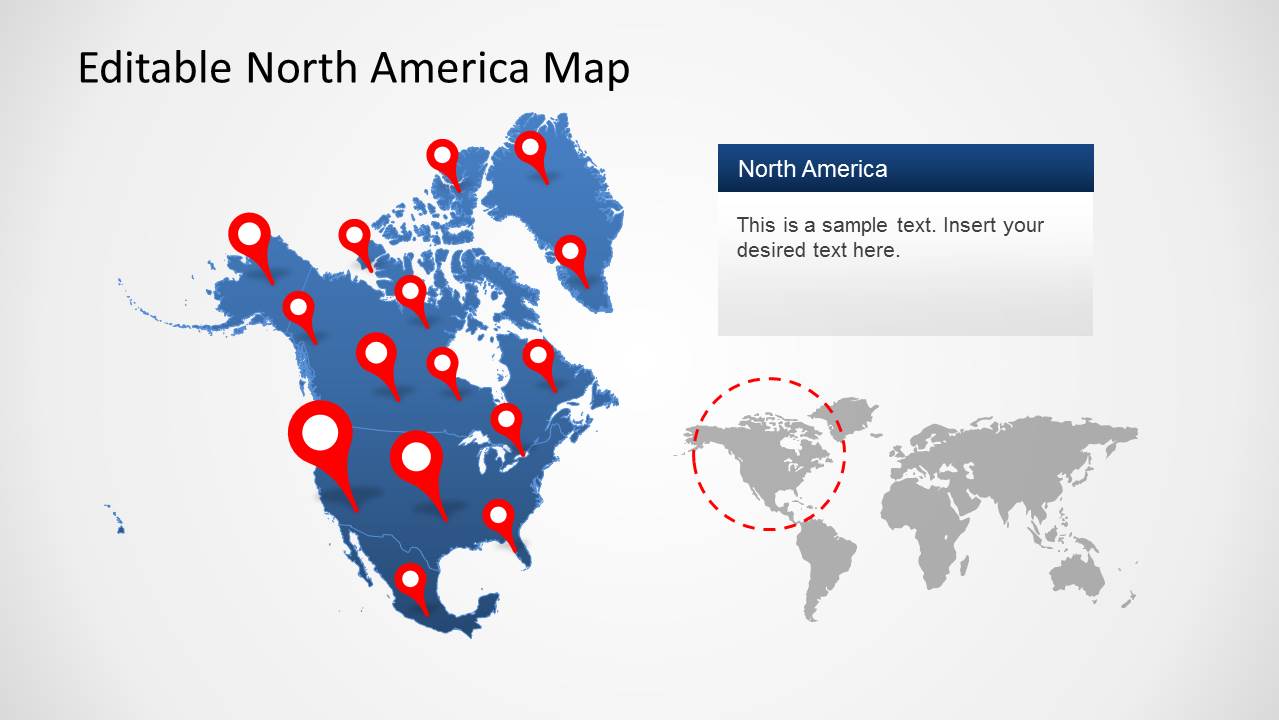 North America Map Template For PowerPoint SlideModel