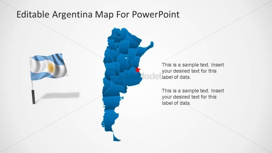 Argentina Map & Flag for PowerPoint