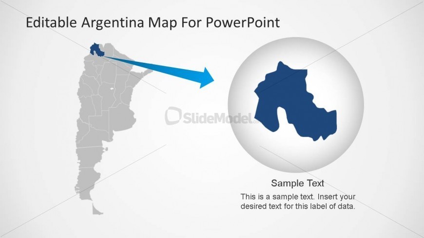 PowerPoint Argentina Map with State Highlight