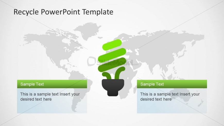 Recycle Light Bulb Slide Design for PowerPoint