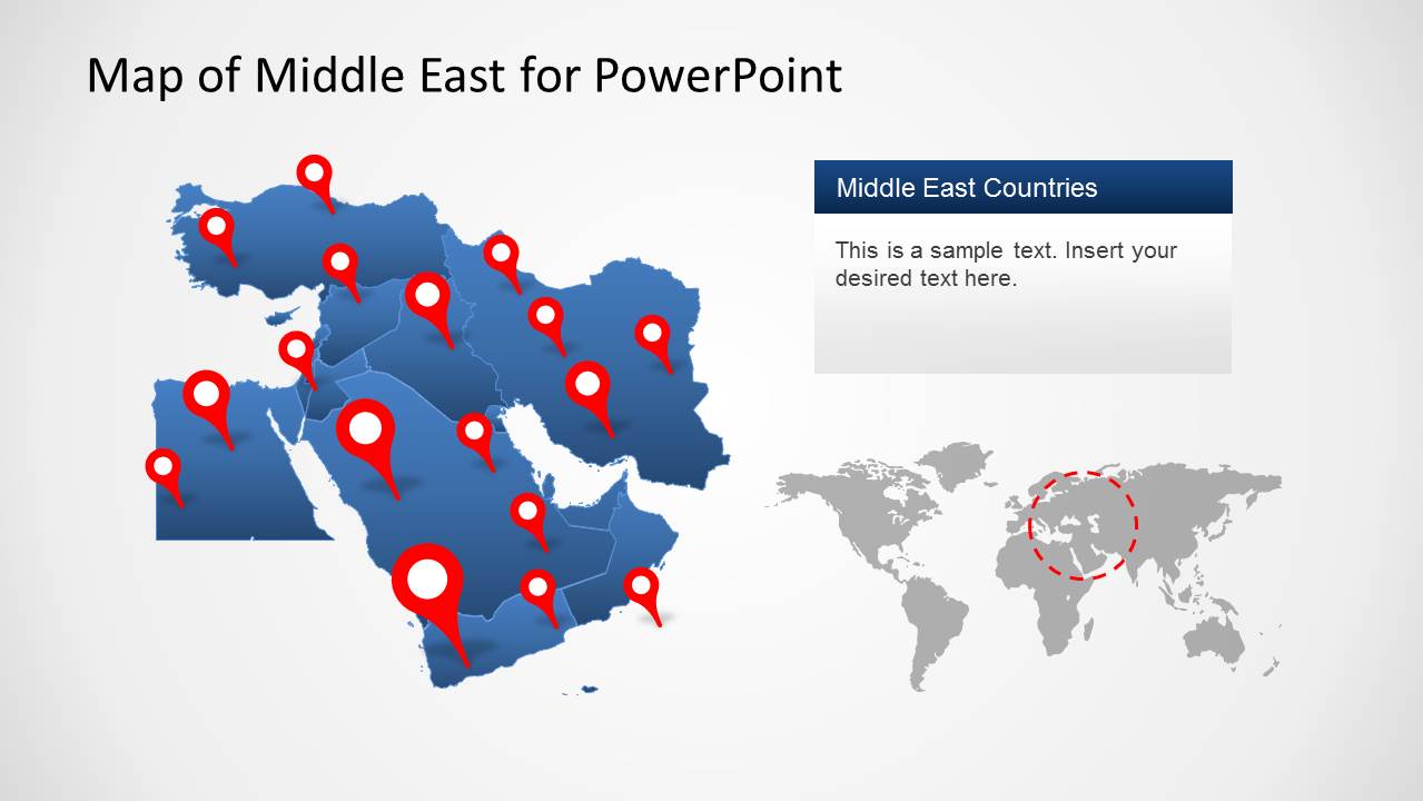Middle East Map Template for PowerPoint - SlideModel