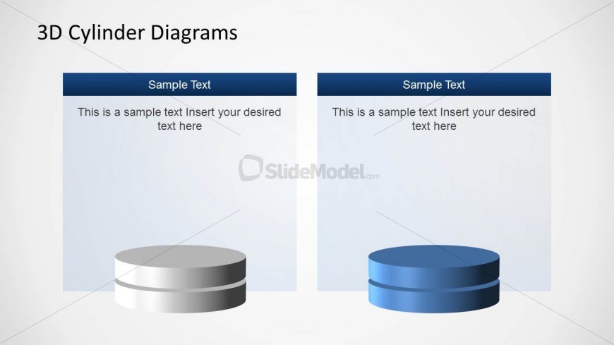 Comparison Layout with Two 3D Cylinder Diagrams