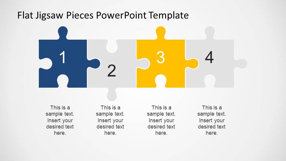 Editable Flat Jigsaw Pieces PowerPoint Template SlideModel