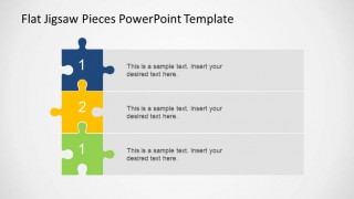 Three Steps Vertical diagram using jigsaw pieces