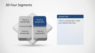 PowerPoint 3D Quadrants Diagram with First Quadrant Highlighted