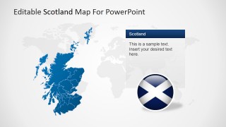 Editable Scotland Map with World Map Background