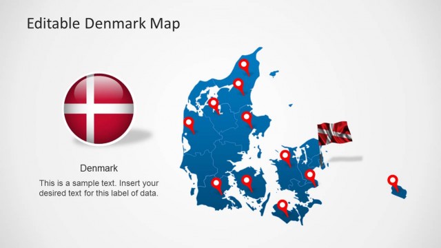 Editable Denmark Map Template for PowerPoint