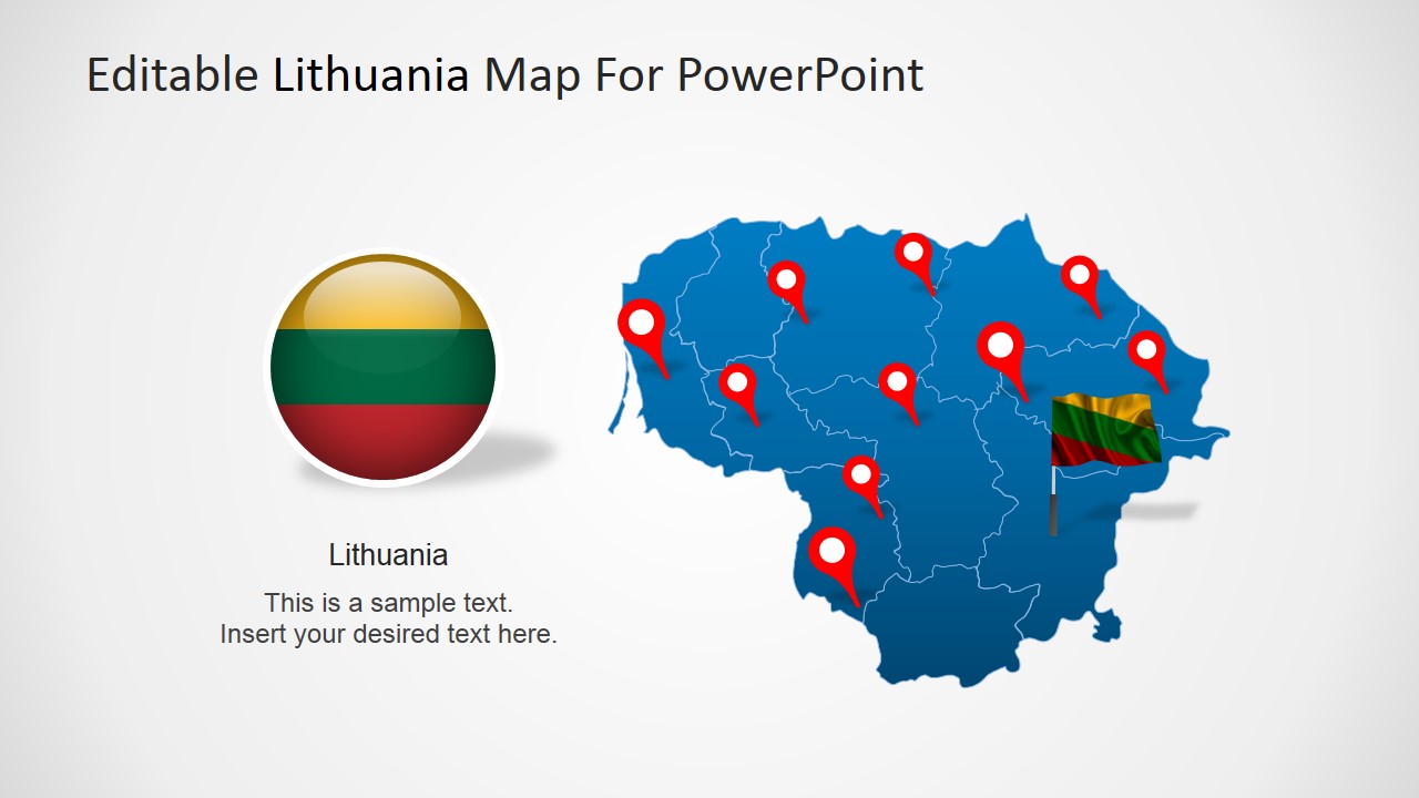 Editable Lithuania PowerPoint Map - SlideModel