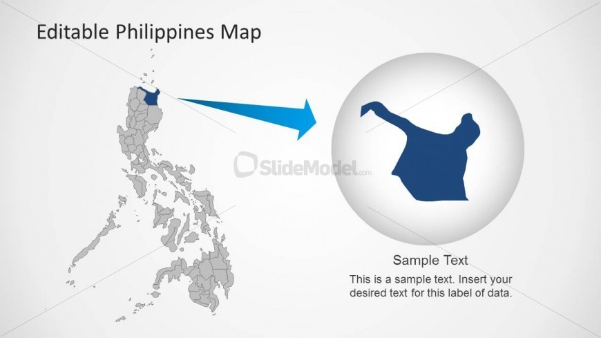 PowerPoint Map of Philippines with Northern State Highlighted