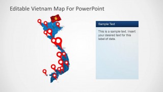 Editable Vietnam PowerPoint Map with GPS Markers