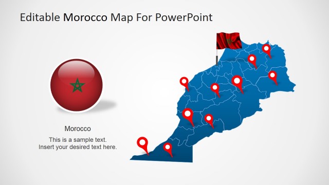 Editable Morocco PowerPoint Map