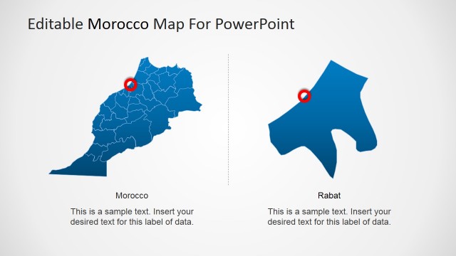 Rabat State and City Marker PowerPoint Map