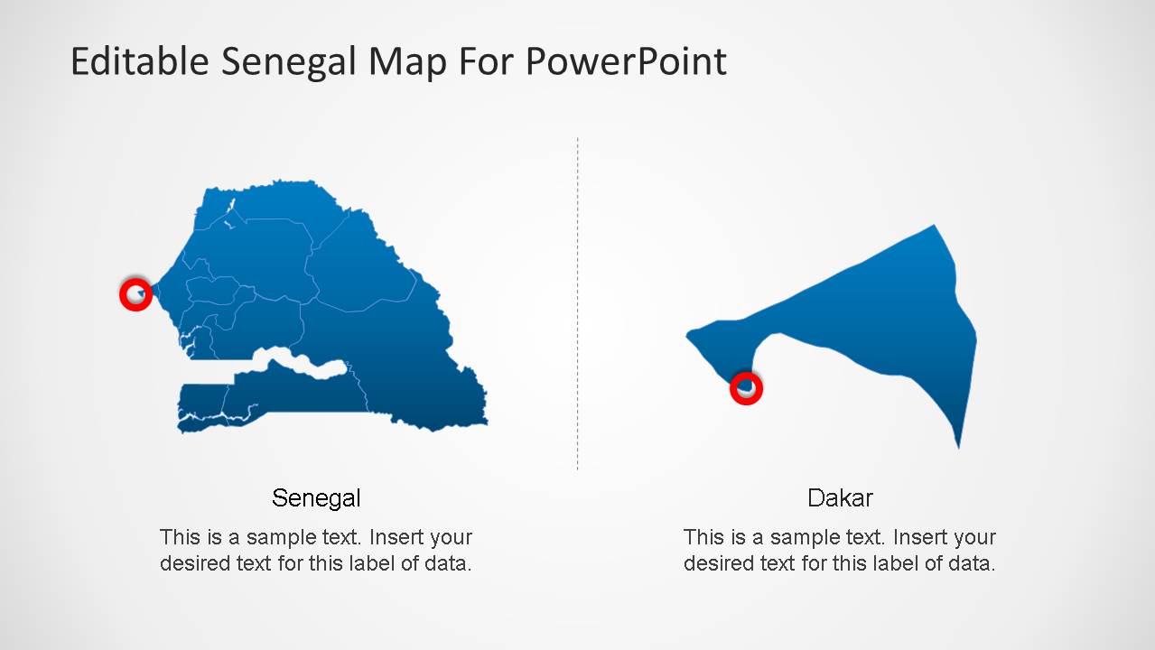 Senegal Editable Map Powerpoint Template Slidemodel