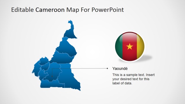 Yaoundé Cameroon Capital City Marked in Map