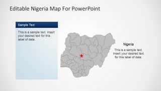 Editable Nigeria PowerPoint Map Gray background