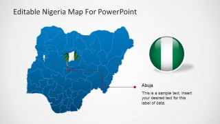 Editable Nigeria PowerPoint Map with Flag Icon