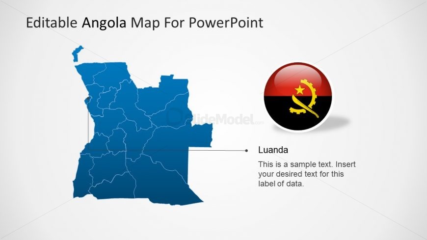 Outline Map of Angola 