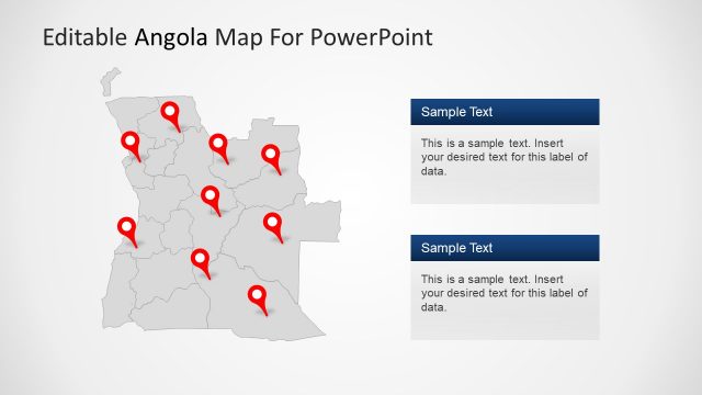 Gray Map Angola Location Pin