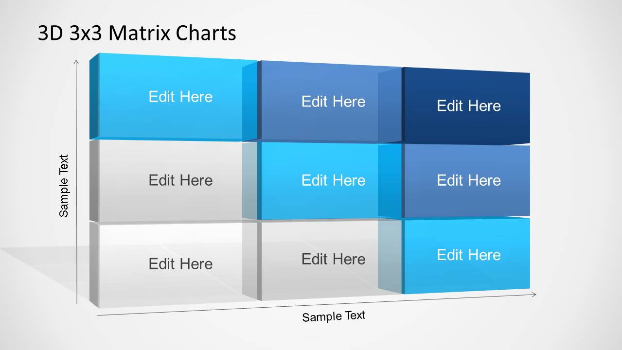 3D Matrix Charts PowerPoint Template SlideModel