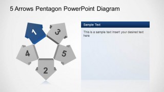 5 3D Arrows Pentagon PowerPoint Diagram