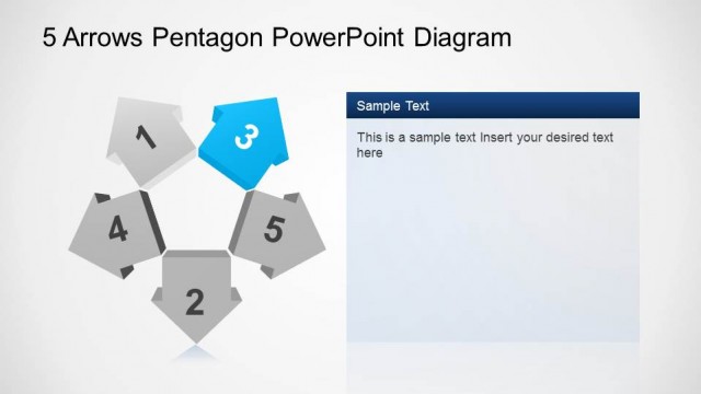 Five Arrows Pentagon PowerPoint Diagram