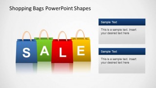 Shopping Bags SALE PowerPoint Shapes with Text