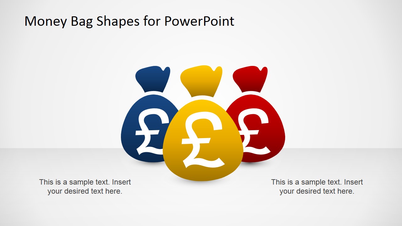 wealth symbol tree of British Bags PowerPoint Pound  Money  Shapes SlideModel Symbol