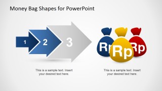 Slide Design Arrows Chevron Money Bags for PowerPoint