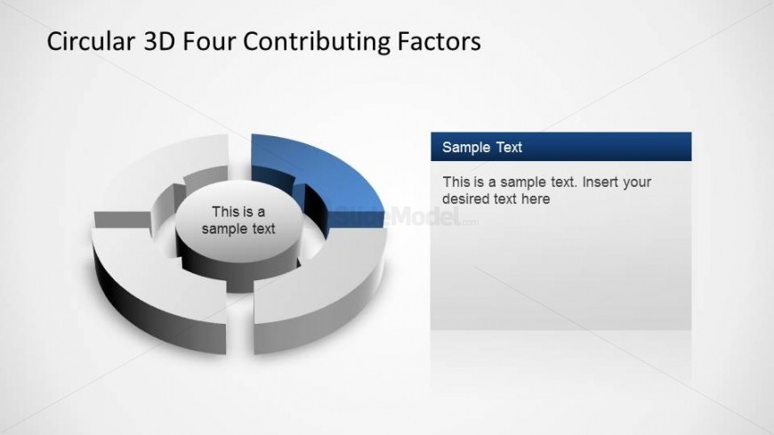 Circular four steps diagram with first step highlighted in Blue