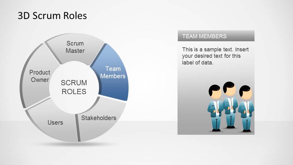 3D Agile Scrum Roles PowerPoint Diagram Team Members - SlideModel