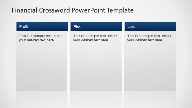 Financial Crossword PowerPoint Template Descriptions