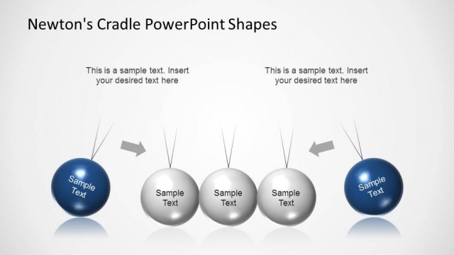 Newtons Cradle PowerPoint Shapes Left Sphere Lifted