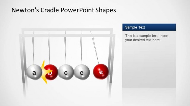Newtons Cradle PowerPoint Shapes Red Sphere Colliding