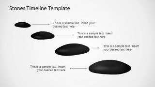 A linear timeline with Stone milestones for PowerPoint