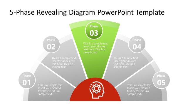 PPT 5-Step Infographic Semi Circle Revealing Diagram