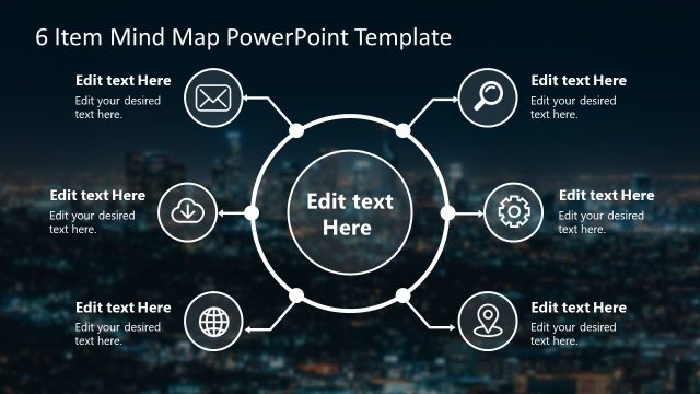 6-Item Mind Map PowerPoint Template