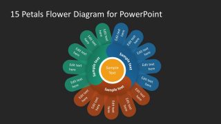 15 Petal Diagram for PowerPoint - Template Slide for Presentations