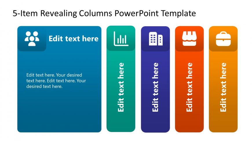 PPT Revealing 5 Columns Diagram