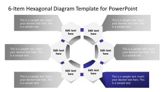 Colored Animated 6-Item Hexagonal PPT Template